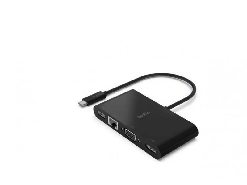 USB-C Multimedia Adapter (GBE - HDMI - VGA - USB-A) - Black