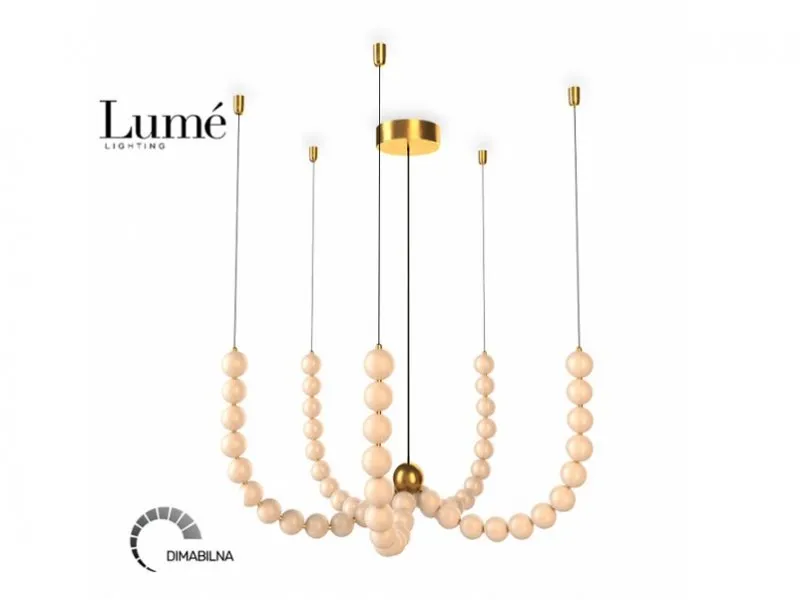 10 LUSTER LED DIM 130W 3000K ZLATO
