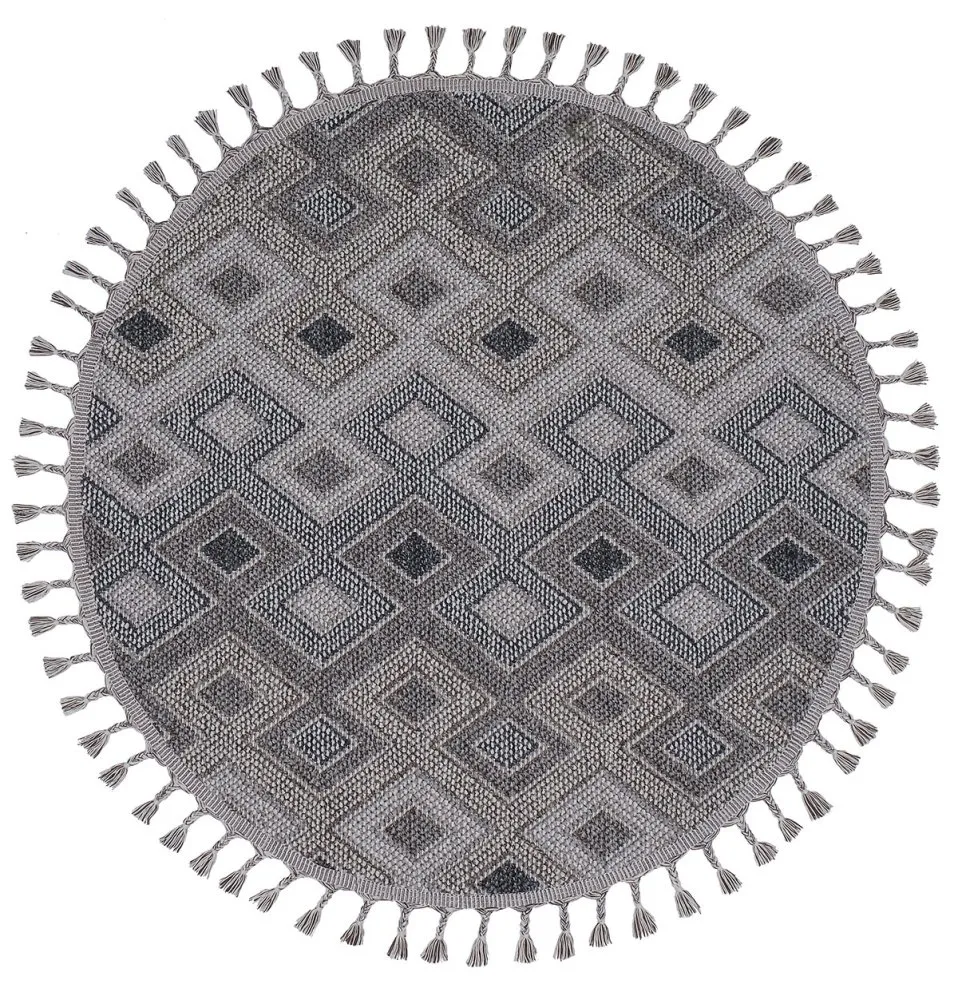 Beverly 2262 Okrugli tepih sa vise nijansi sive boje 100 x 100 (614CCL1730)