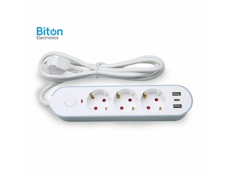 GS03KU Prenosna priključnica (3x šuko+3xUSB) 5m