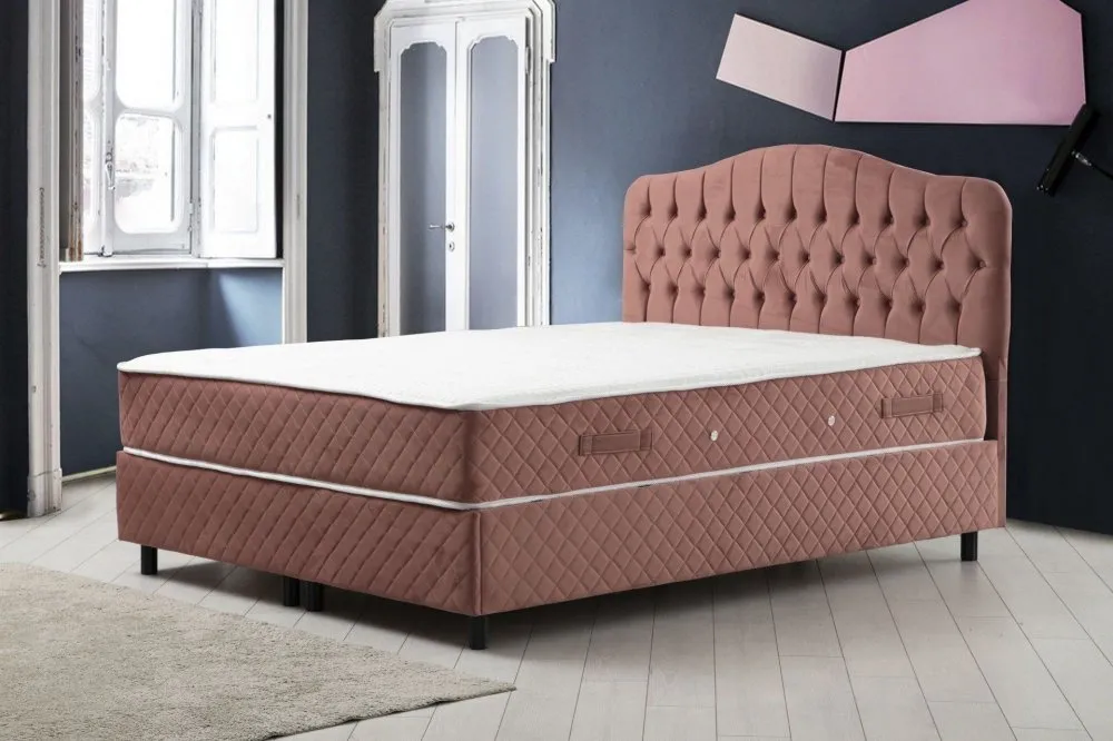 Bračni krevet Vassi Set 160 x 200 Dusty Rose