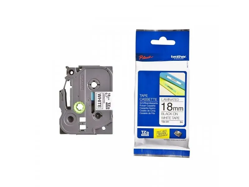 TZe-241 crna na belo 18mm