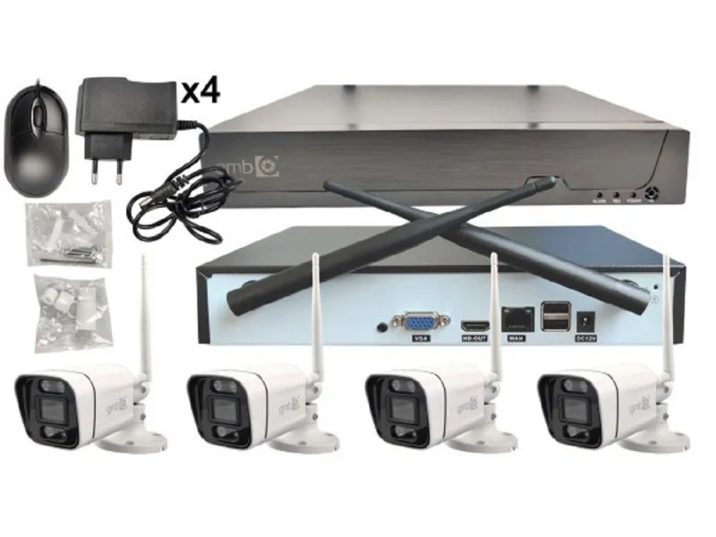 CAM-IP3MP-WiFiKITXM4 GMB kamera 3 megapiksela set wifi 4 kamere full color app xmeye sa mikrofonom