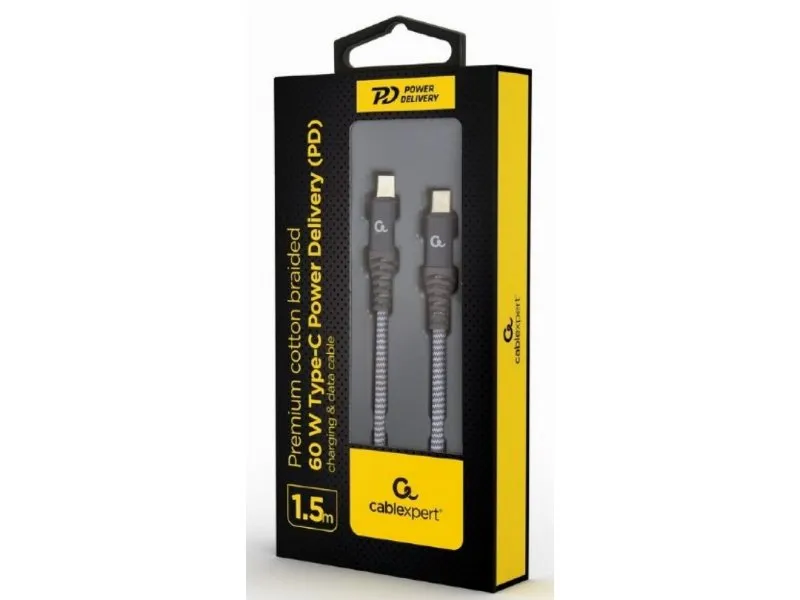 CC-USB2B-CMCM60-1.5M Gembird 60W Type-C Power Delivery (PD) premium charging & data cable, 1.5m