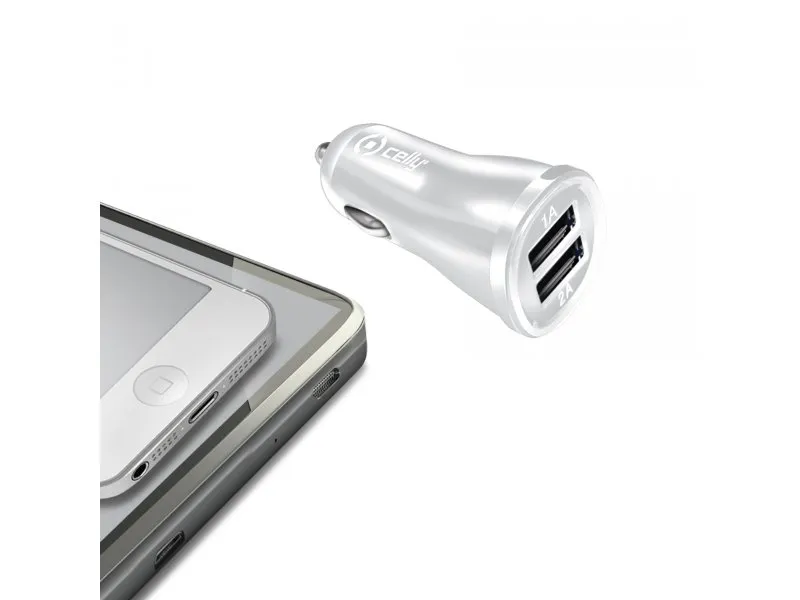 Auto punjač sa 2 USB ulaza (Beli)
