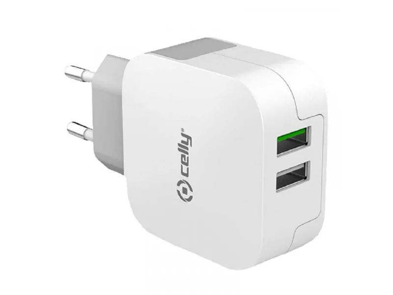 Turbo kućni punjač sa dva USB ulaza (Bela)