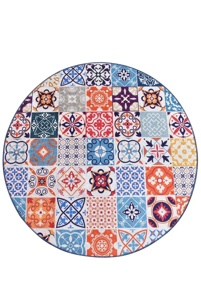 Ceramico Okrugli Multicolor tepih sa printom 100 cm (882CHL2714)