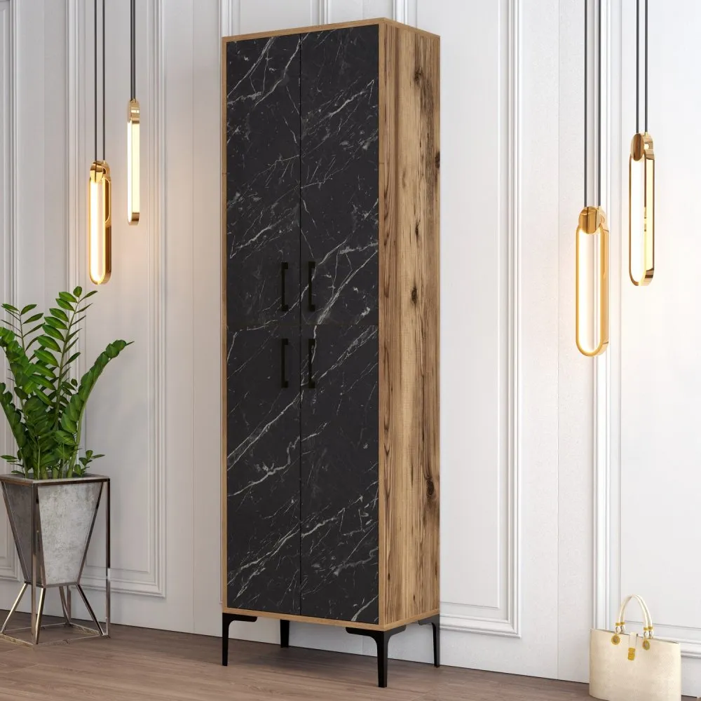 Cipelarnik Berlin A Walnut Black Marble