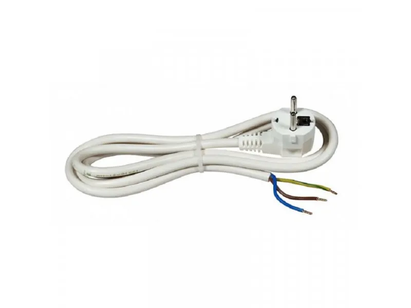 Priključni kabl 16A 250V 3500W, beli, 1,5m H05VV-F 3G1,5 C0512