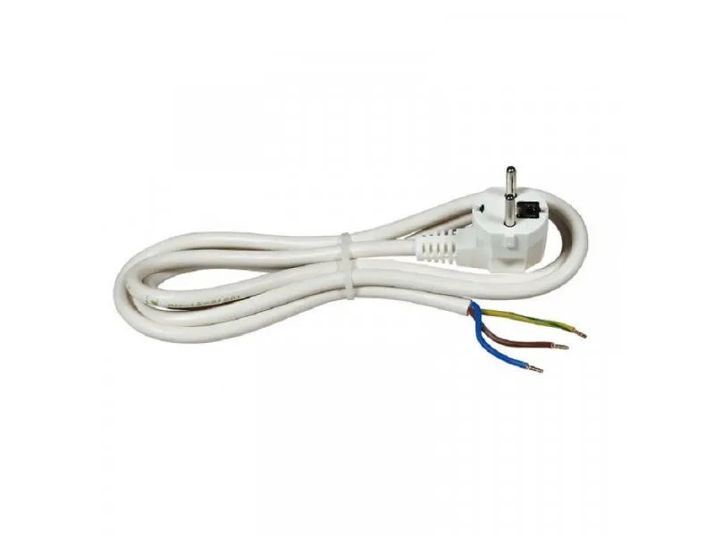 Priključni kabl 16A 250V 3500W, beli, 2m H05VV-F 3G1,5 C0514