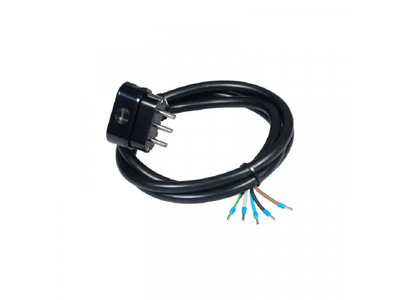 Priključni kabl trofazni 16A 400V 10000W, crni 3m H05RR-F 5G2,5 C0739