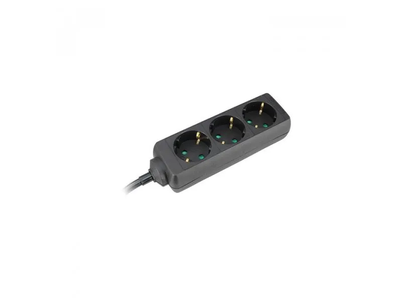 Produžni Kabl 3 Utičnice 16A 3500W Crni 3m H05VV-F 3G1,5