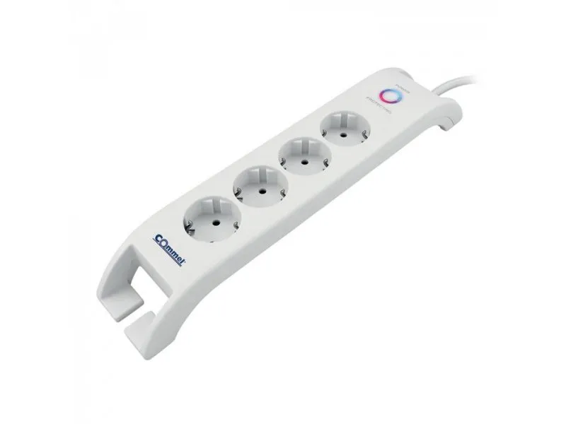 Uticnica 4-Struka + 2xUSB, Prenaponska Zastita, 2m Bela HO5VV-F 3G1.5 C380-108