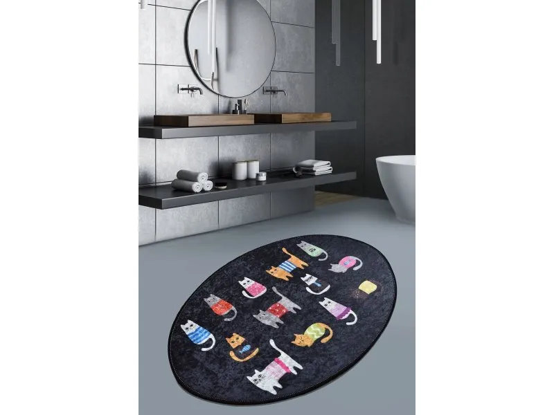 Tepih Black Cats Oval DJT ( 60 x 90 cm )