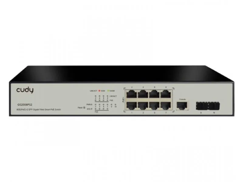 GS2008PS2 8-Port Gigabit L2 Managed PoE+ Switch with 2 SFP Slots