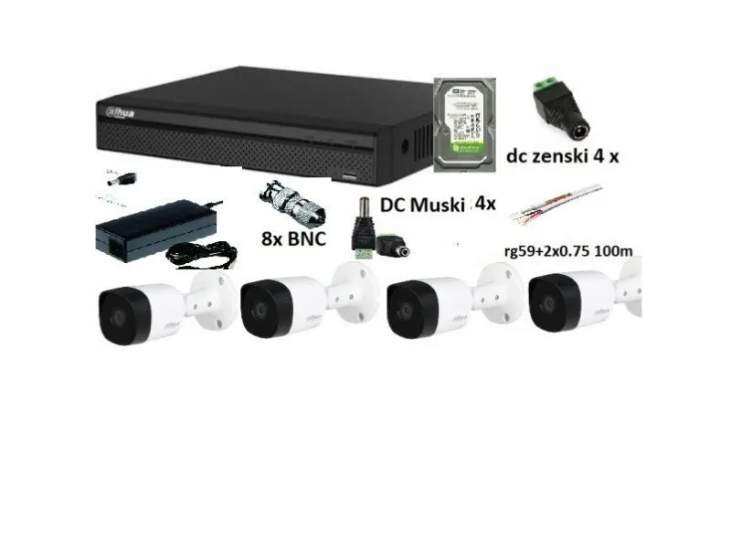 SET-01 * 4 kamere + DVR, FULL HD, 2TB (22620)