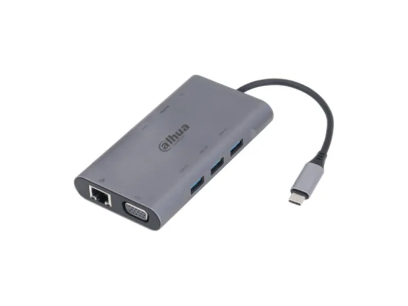 TC39 Docking station i čitač smart kartica 9u1, USB-C 3.1 na 1xHDMI, 1xVGA, 3xUSB3.0, 1xLAN (RJ45), 1xSD, 1xTF, 1xPD