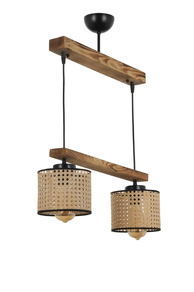 David 2 Li Sıralı Yanık Rattan luster