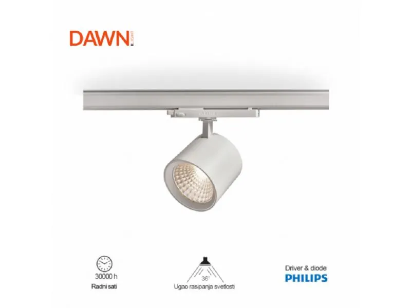 Led reflektor šinski 301210-1 30W 3000K Beli trofazni