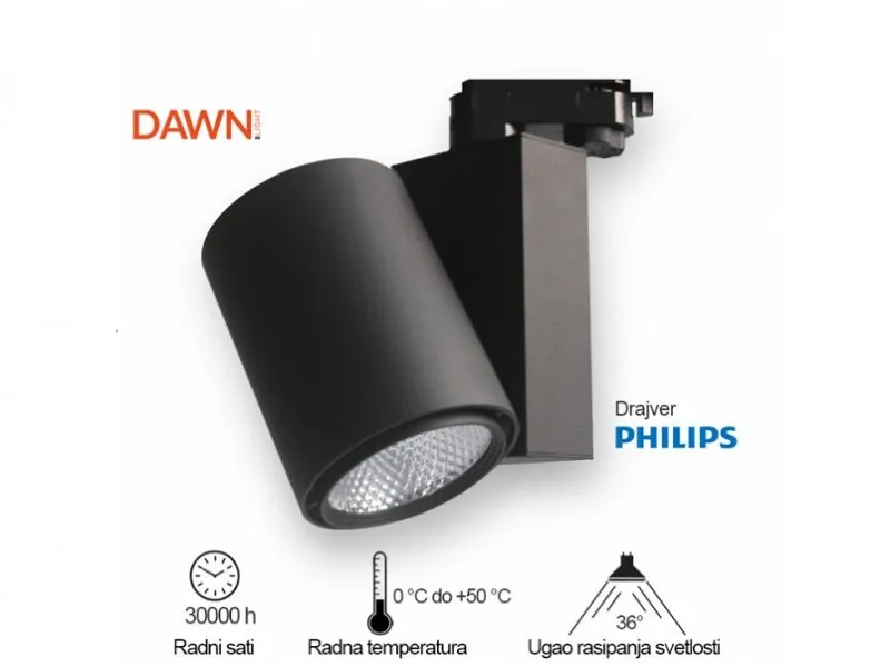 LED REFLEKTOR SINSKI 338201-1 20W 4000K CRNI