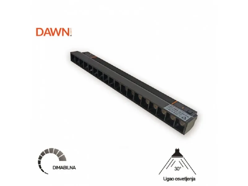 MAGNETIC SVETILJKA LED02-20W 3000K 30° 48V DC CRNA