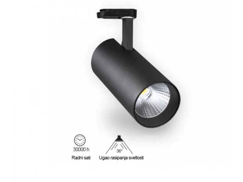 Trofazni šinski LED reflektor JM-4074 40W 4000K 36° crni