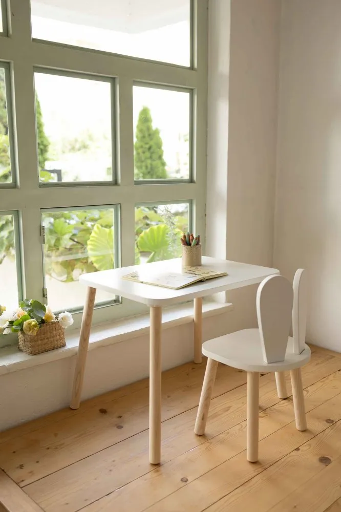Dečiji sto i stolica Bunny One Chair Set White