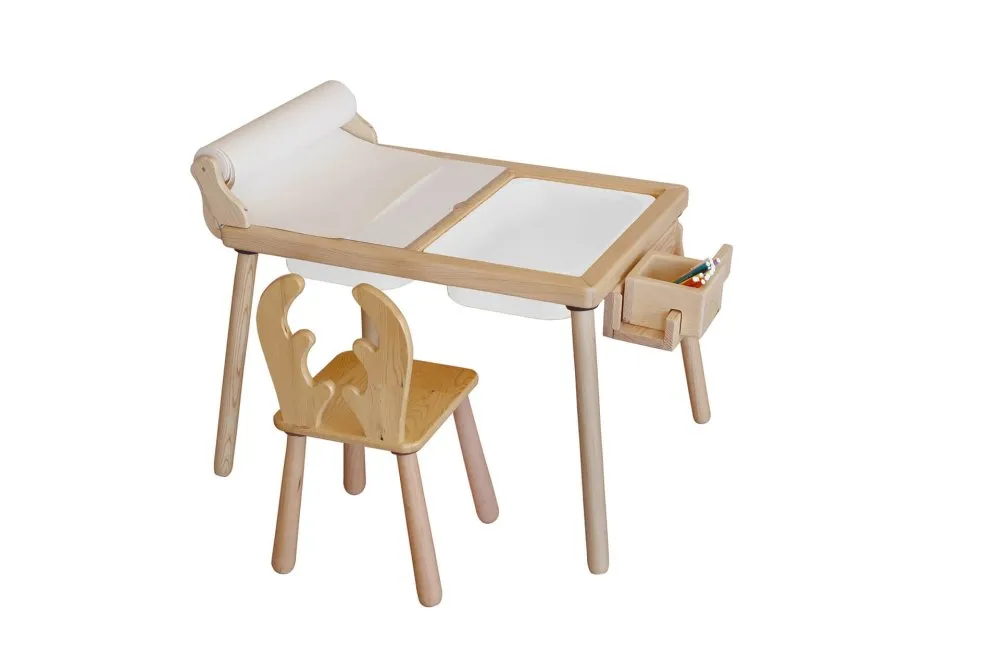 Dečiji sto i stolica Roll and Chair White