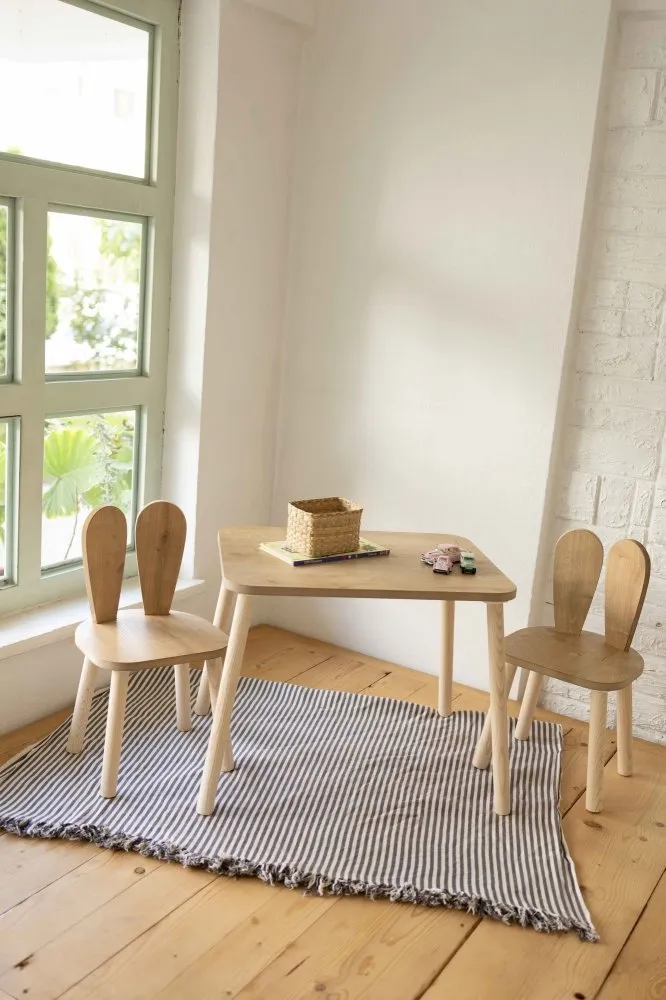Dečiji sto i stolice Bunny Two Chair Set Brown