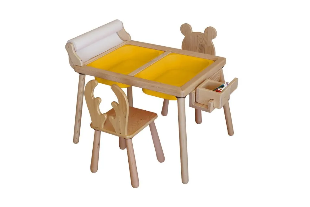 Dečiji sto i stolice Roll and 2 Chairs Yellow