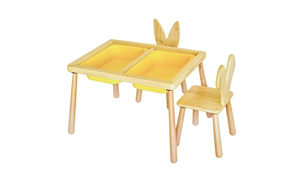 Dečiji sto i stolice Table and 2 Chairs Yellow