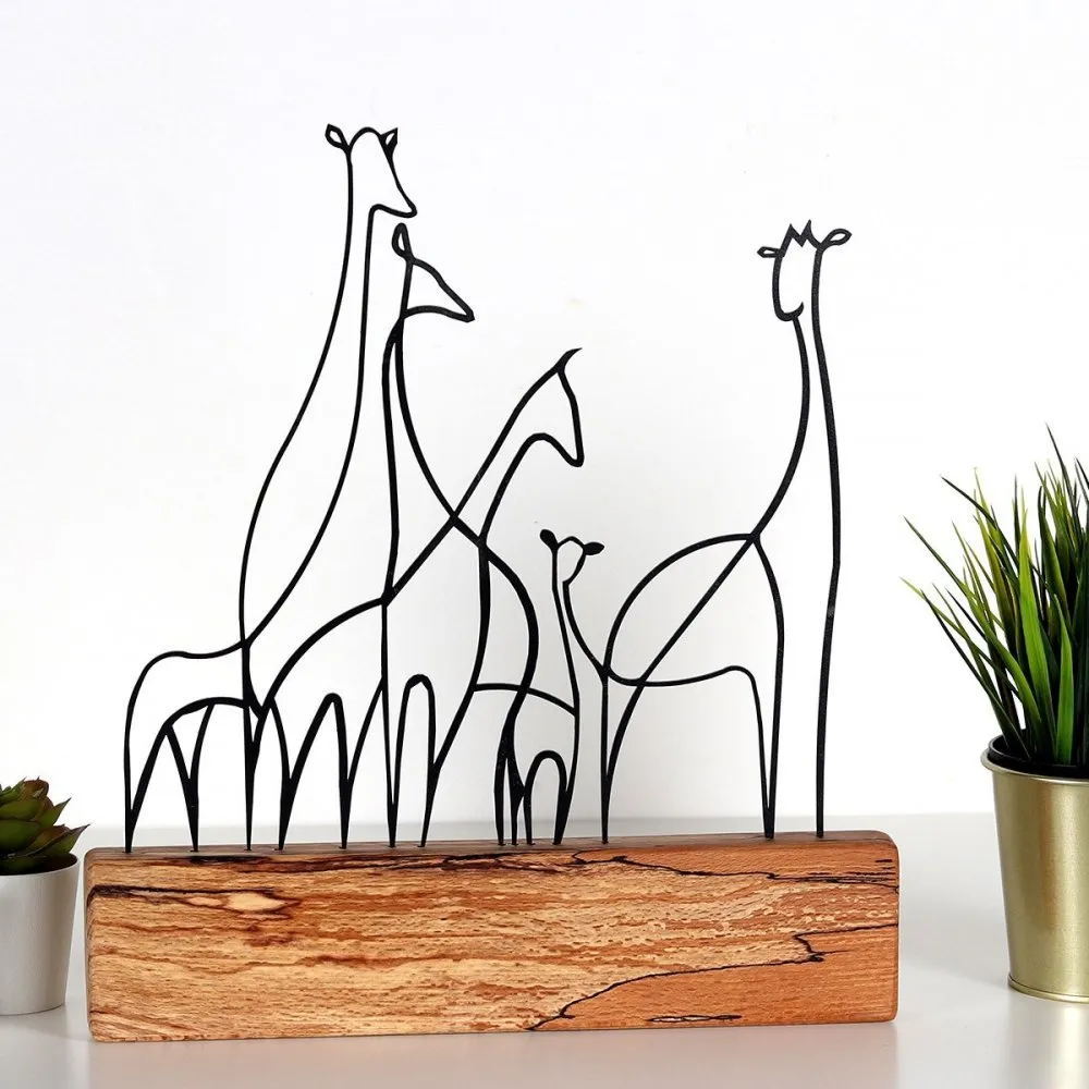 Dekoracija Giraffe 3 Black