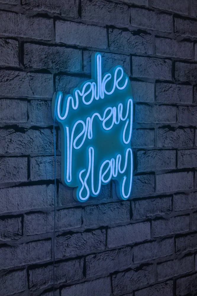 Dekorativna rasveta Wake Pray Slay Blue