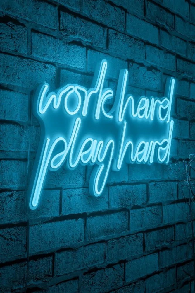 Dekorativna rasveta Work Hard Play Hard Blue