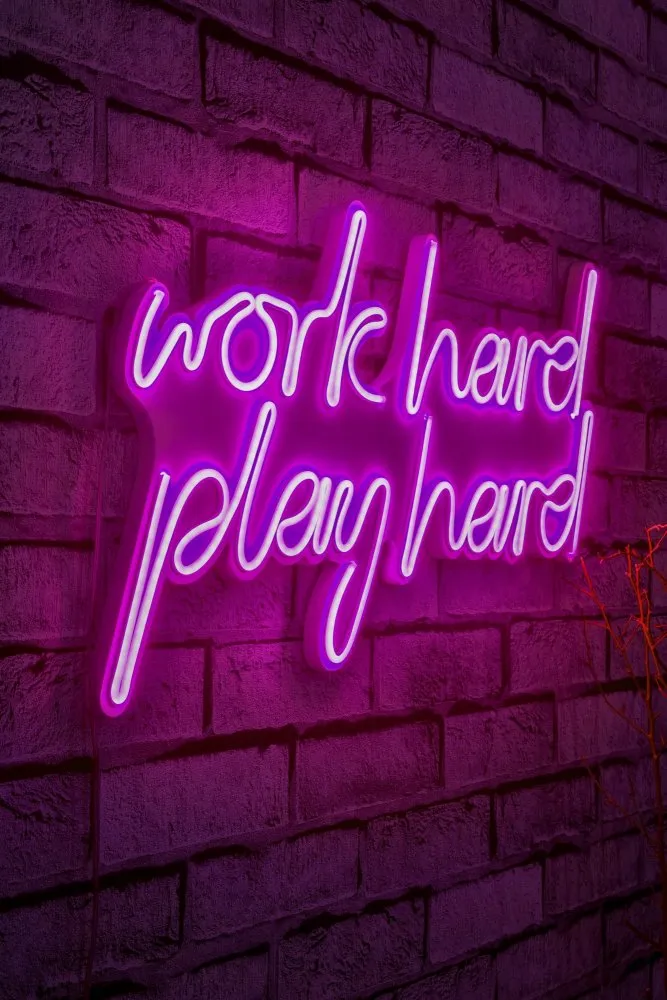 Dekorativna rasveta Work Hard Play Hard Pink