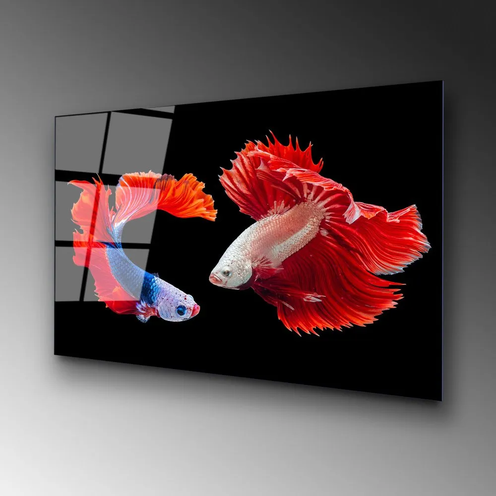 dekorativna slika od kaljenog stakla FISHES (UV 167) 70 x 100 cm