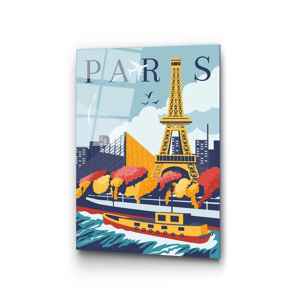 dekorativna slika od kaljenog stakla, PARIS (UV 1019) 30 x 45cm