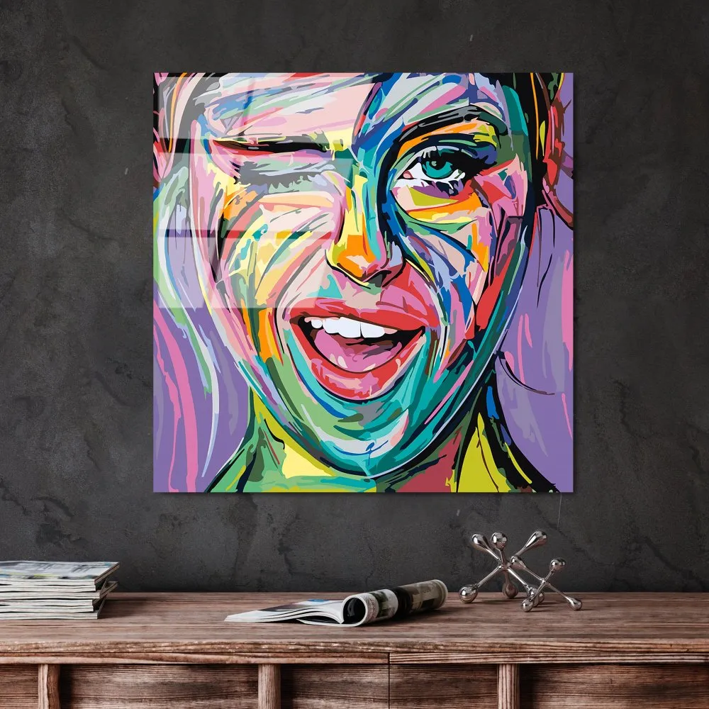 dekorativna slika od kaljenog stakla SMILE (UV 845) 50 x 50 cm