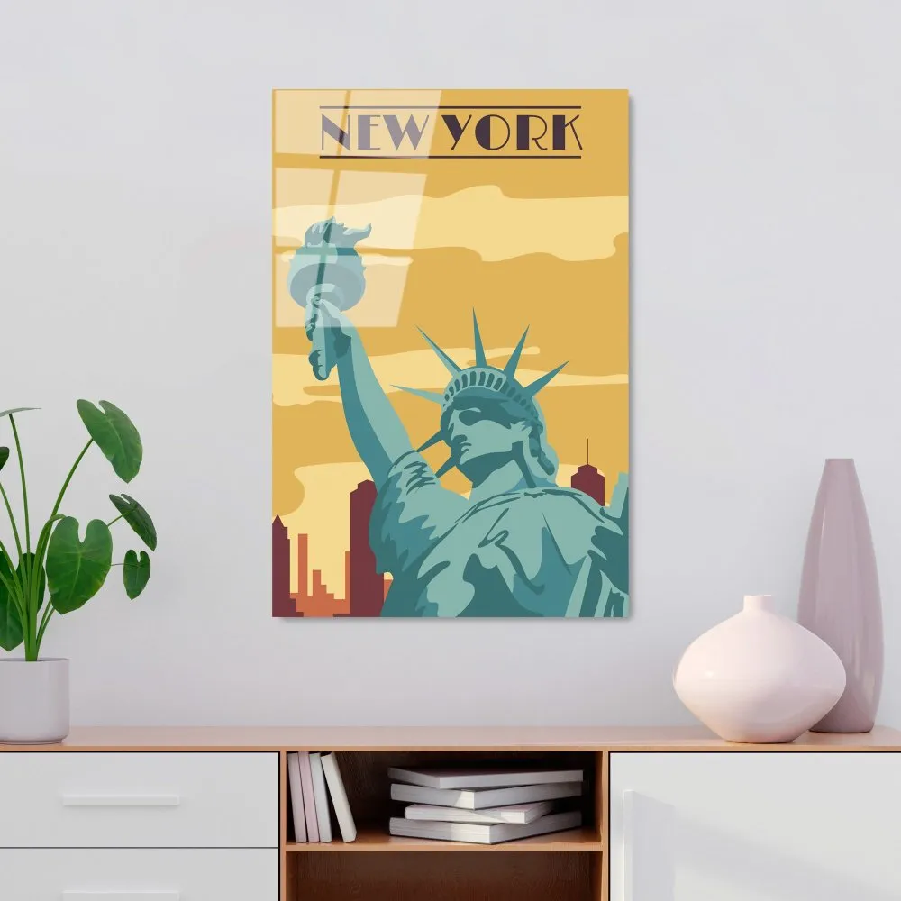 dekorativna slika od kaljenog stkala, New York (UV1027) 30 x 45cm