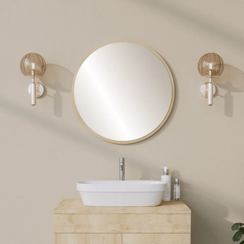 Dekorativno ogledalo Round Sapphire Oak