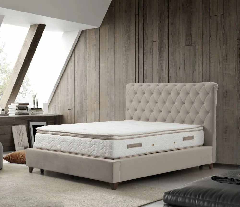 Deluxe Set 150 x 200 v2 Beige Dvostruki dušek, baza i uzglavlje