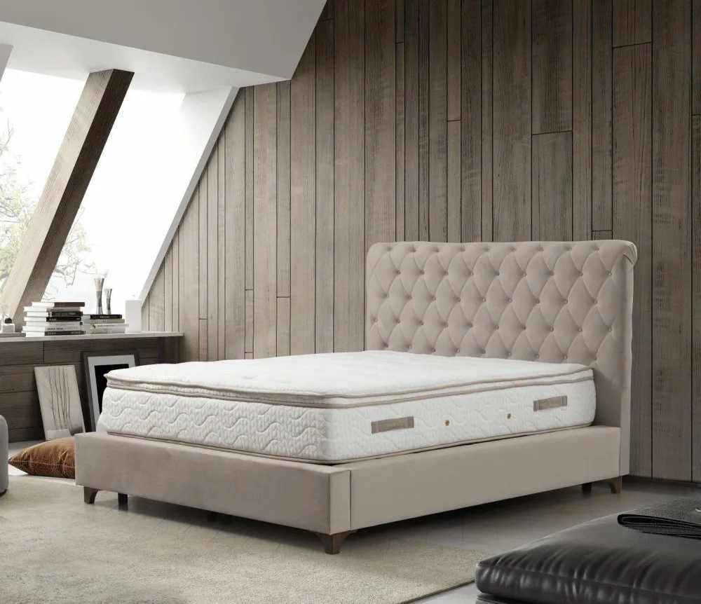 Deluxe Set 160 x 200 v2 Beige Dvostruki dušek, baza i uzglavlje)