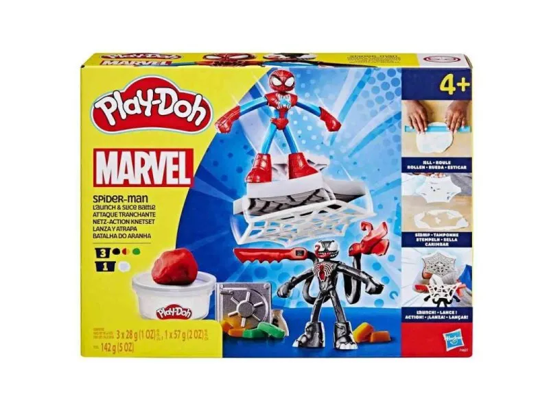 PLAY-DOH SPIDERMAN LAUNCH AND SLICE BATTLE