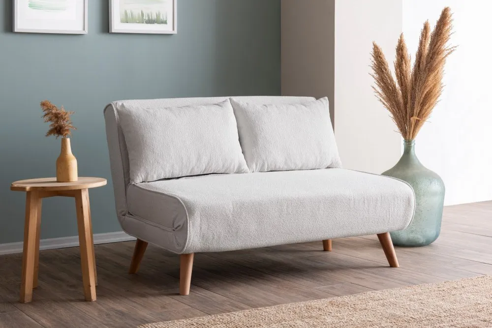 Dvosed Folde 2 Seater Teddy Fabric Cream