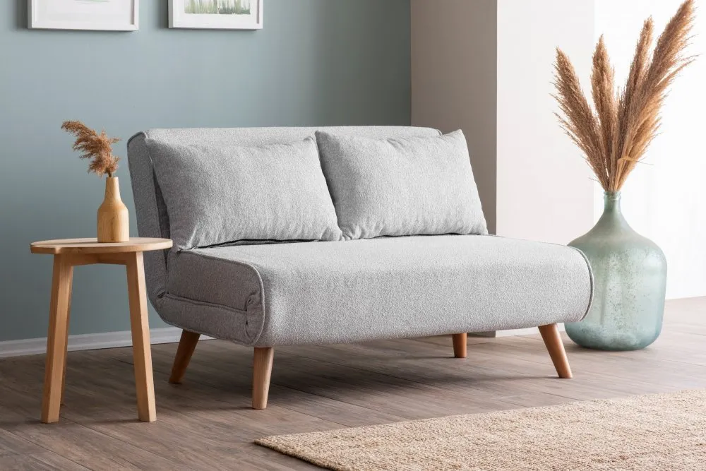 Dvosed Folde 2 Seater Teddy Fabric Grey