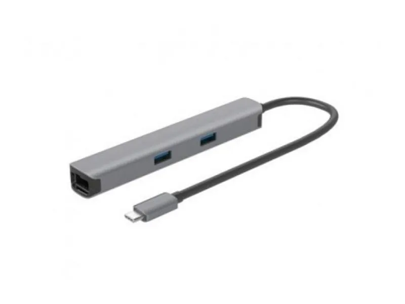 7u1 Adapter USB-C 3.1 (M) - HDMI + 2 x USB 3.0 + SD/TF+PD 100W + RJ45 (F)