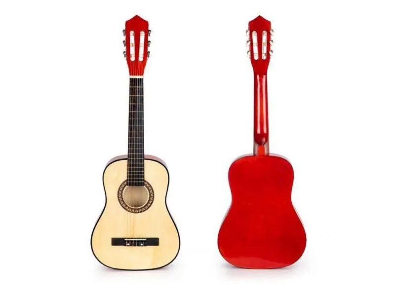 Velika drvena gitara za decu crvena