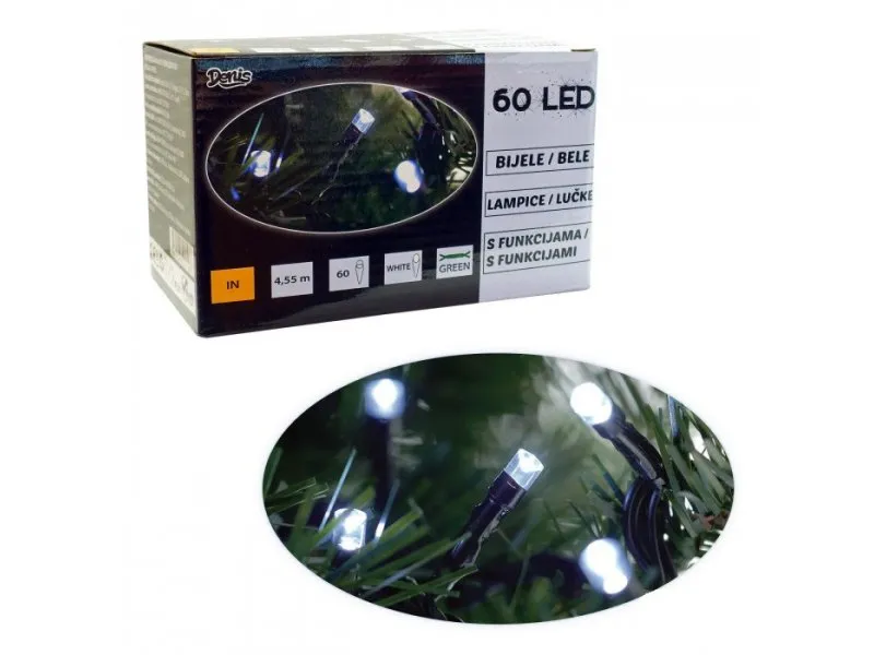 60 Led lampica bele 8 funkcija
