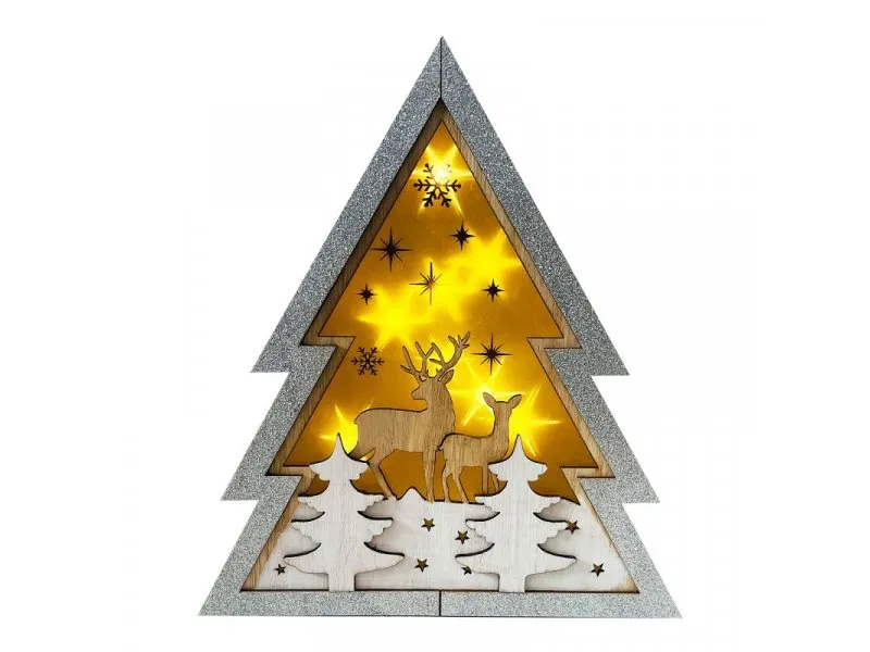 Drvena LED dekoracija 27x30cm