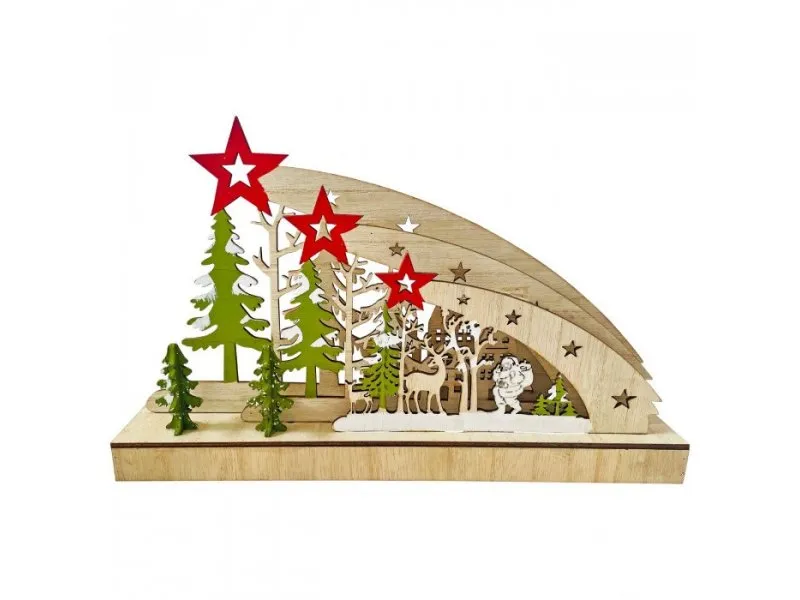 Drvena LED dekoracija 30x18cm